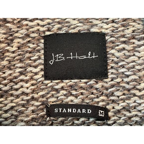 JB Holt Men's Mock Neck Chunky Knit Sweater Button Pocket Gray Heather Size M - Picture 4 of 8